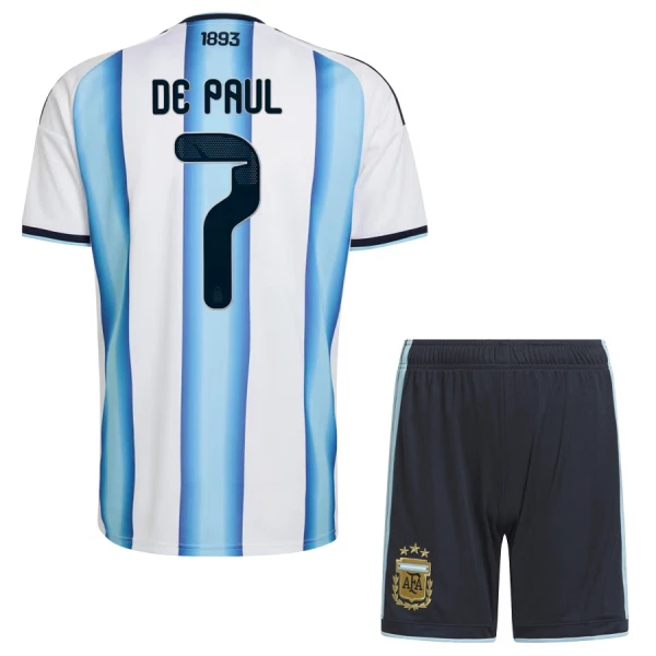 Maglia Argentina Rodrigo de Paul 7 Bambino Gara Home Mondiali 2026