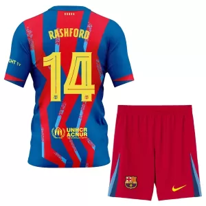 Maglia Barcellona Marcus Rashford 14 Bambino Gara Fourth 2025/26