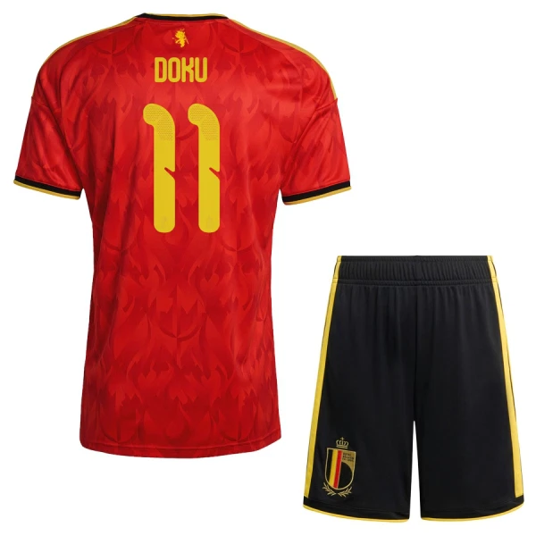 Maglia Belgio Jérémy Doku 11 Bambino Gara Home Mondiali 2026
