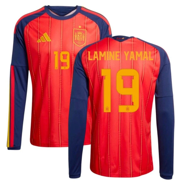 Maglia Spagna Lamine Yamal 19 Gara Home Mondiali 2026 Maniche Lunghe Maglia Spagna Lamine Yamal 19 Gara Home Mondiali 2026 Maniche Lunghe