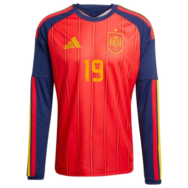 Maglia Spagna Lamine Yamal 19 Gara Home Mondiali 2026 Maniche Lunghe