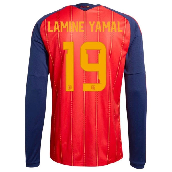 Maglia Spagna Lamine Yamal 19 Gara Home Mondiali 2026 Maniche Lunghe