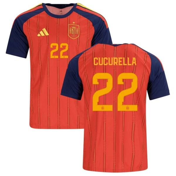 Maglia Spagna Marc Cucurella 22 Gara Home Mondiali 2026 Maglia Spagna Marc Cucurella 22 Gara Home Mondiali 2026