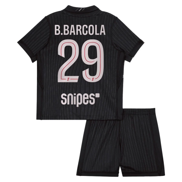 Maglia Paris Saint-Germain B. Barcola 29 Bambino Gara Fourth Jordan 2025/26