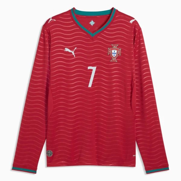 Maglia Portogallo Cristiano Ronaldo 7 Gara Home Mondiali 2026 Maniche Lunghe