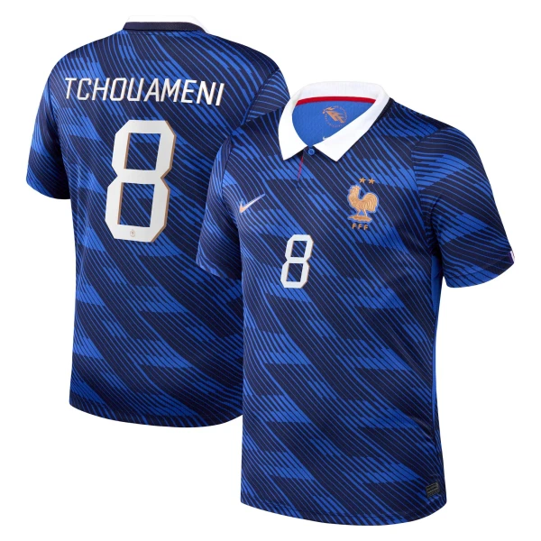 Maglia Francia Aurélien Tchouaméni 8 Gara Home Mondiali 2026 Maglia Francia Aurélien Tchouaméni 8 Gara Home Mondiali 2026