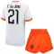 Maglia Paesi Bassi Frenkie de Jong 21 Bambino Gara Away Mondiali 2026