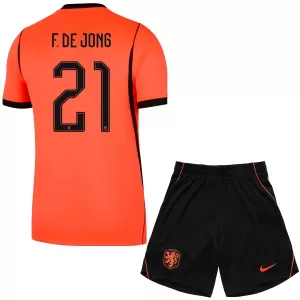 Maglia Paesi Bassi Frenkie de Jong 21 Bambino Gara Home Mondiali 2026