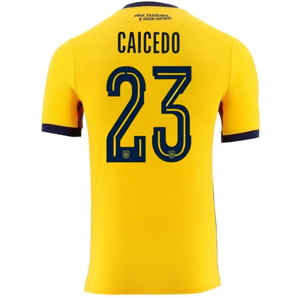 Maglia Ecuador Moisés Caicedo 23 Gara Home Mondiali 2026 Maglia Ecuador Moisés Caicedo 23 Gara Home Mondiali 2026