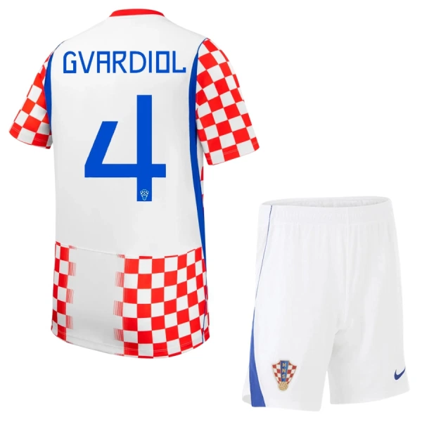 Maglia Croazia Josko Gvardiol 4 Bambino Gara Home Mondiali 2026 Maglia Croazia Josko Gvardiol 4 Bambino Gara Home Mondiali 2026