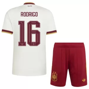 Maglia Spagna 2 Stars Rodrigo Hernández 16 Bambino Gara Away Mondiali 2026