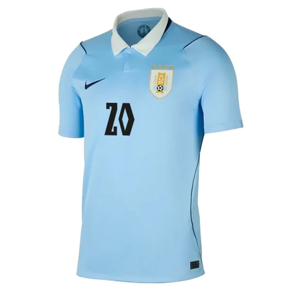 Maglia Uruguay Maximiliano Araujo 20 Gara Home Mondiali 2026