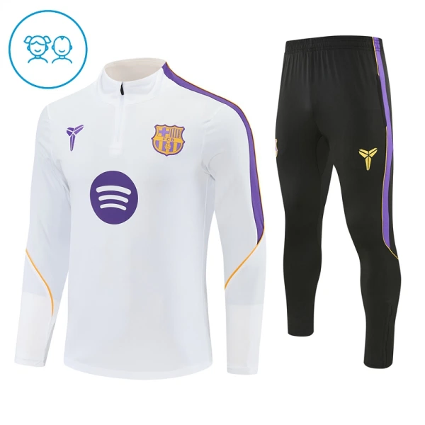Barcellona Tuta felpata da allenamento Bambino 2026/27 Bianco Barcellona Tuta felpata da allenamento Bambino 2026/27 Bianco