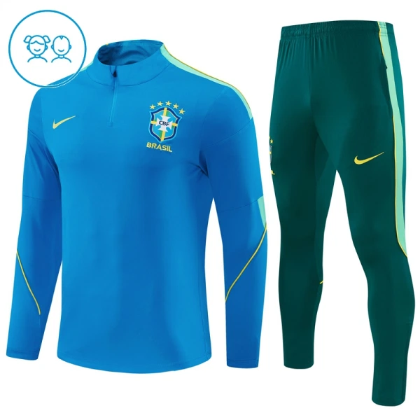 Brasile Tuta felpata da allenamento Bambino 2026/27 Blu Brasile Tuta felpata da allenamento Bambino 2026/27 Blu