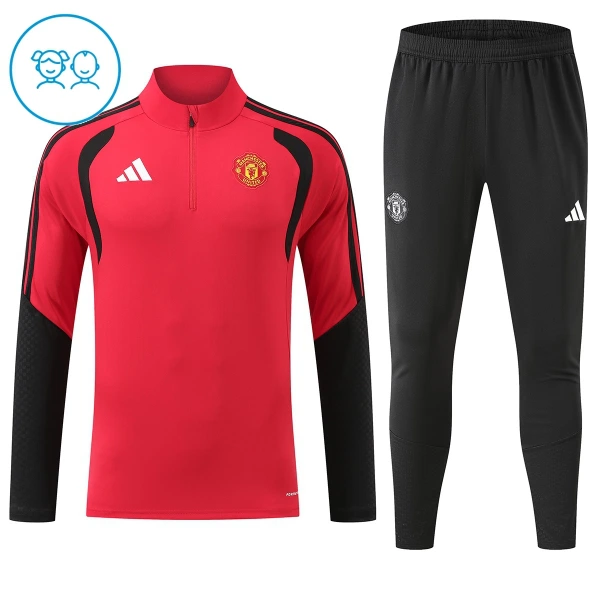 Manchester United Tuta felpata da allenamento Bambino 2026/27 Rosso Manchester United Tuta felpata da allenamento Bambino 2026/27 Rosso