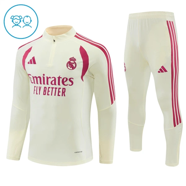 Real Madrid Tuta felpata da allenamento Bambino 2026/27 Bianco Real Madrid Tuta felpata da allenamento Bambino 2026/27 Bianco