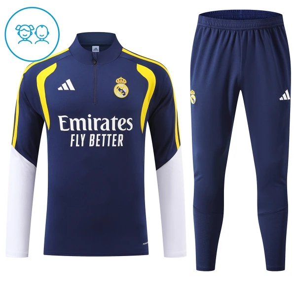 Real Madrid Tuta felpata da allenamento Bambino 2026/27 Blu Real Madrid Tuta felpata da allenamento Bambino 2026/27 Blu