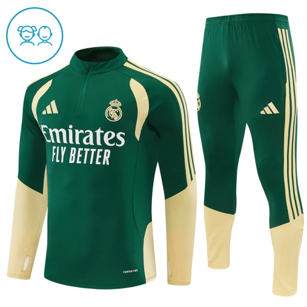 Real Madrid Tuta felpata da allenamento Bambino 2026/27 Verde